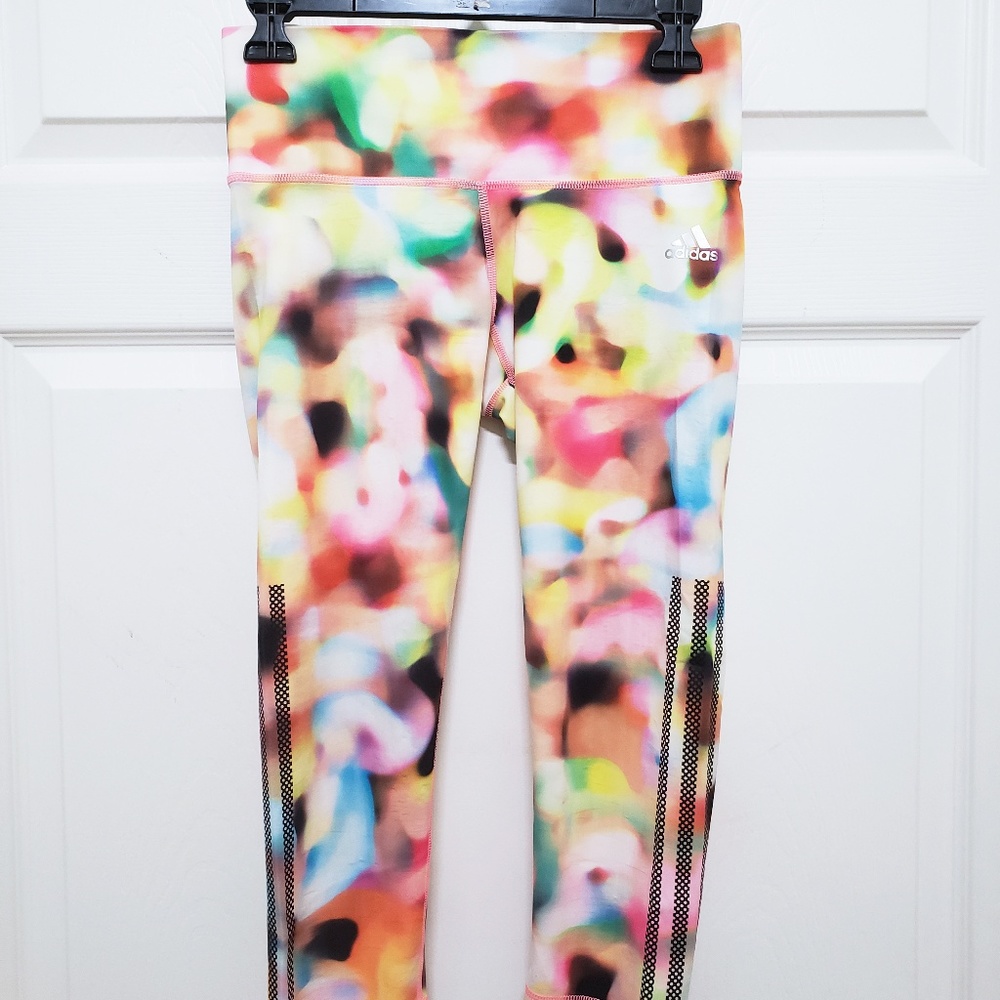 Colorful Graphic Neon Adidas Workout Leggings